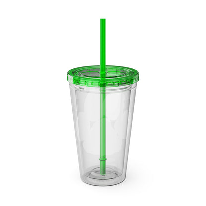 Sunsplash Tumbler with Straw, 16oz - Perfect for Walks, Workouts, Gifts & School, Customizable Design for Everyone