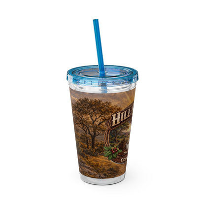 Hill Country Coffee Company 16oz Tumbler with Straw — Iced Coffee Travel Cup