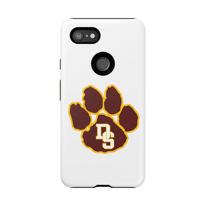 Phone Case — Maroon & Gold Paw Print with DS Monogram