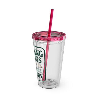 Gateway to Hill Country Sunsplash Tumbler with Straw, 16oz - Perfect for Walks, Workouts, Gifts & School, Customizable Design for Everyone