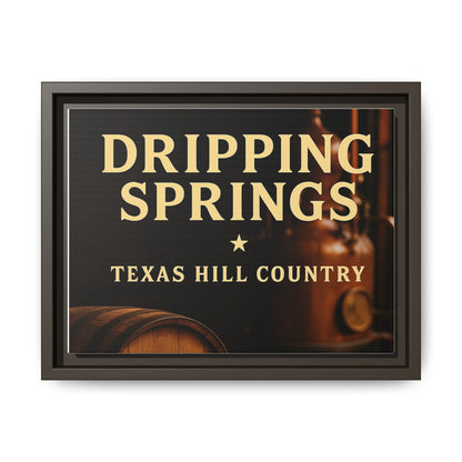 Dripping Springs Texas Hill Country Framed Canvas Wall Art — Sunset Landscape Print