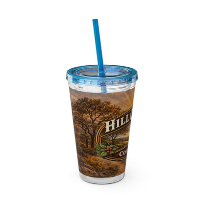 Hill Country Coffee Company 16oz Tumbler with Straw — Iced Coffee Travel Cup