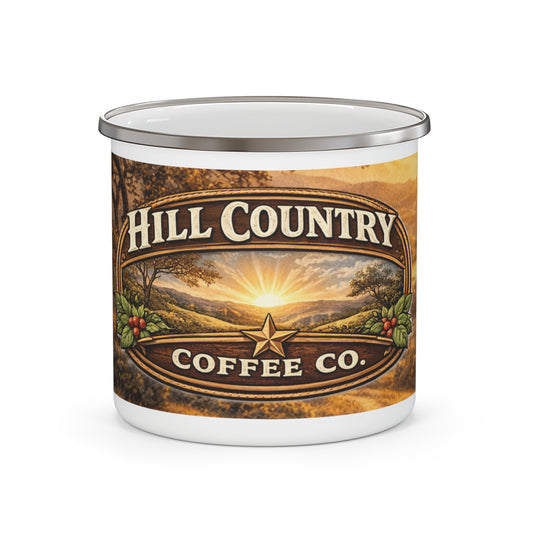 Hill Country Coffee Company Enamel Camping Mug — Everyday  Coffee Cup