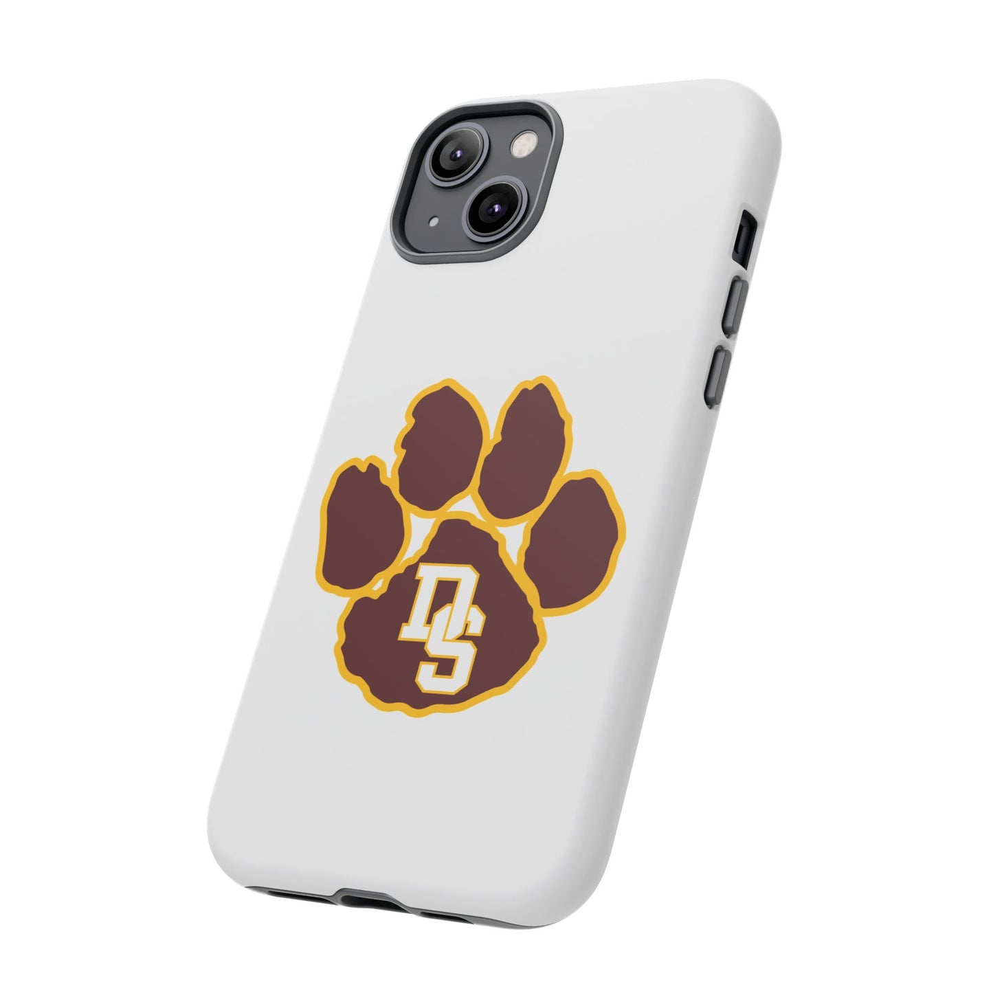 Phone Case — Maroon & Gold Paw Print with DS Monogram