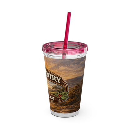 Hill Country Coffee Company 16oz Tumbler with Straw — Iced Coffee Travel Cup