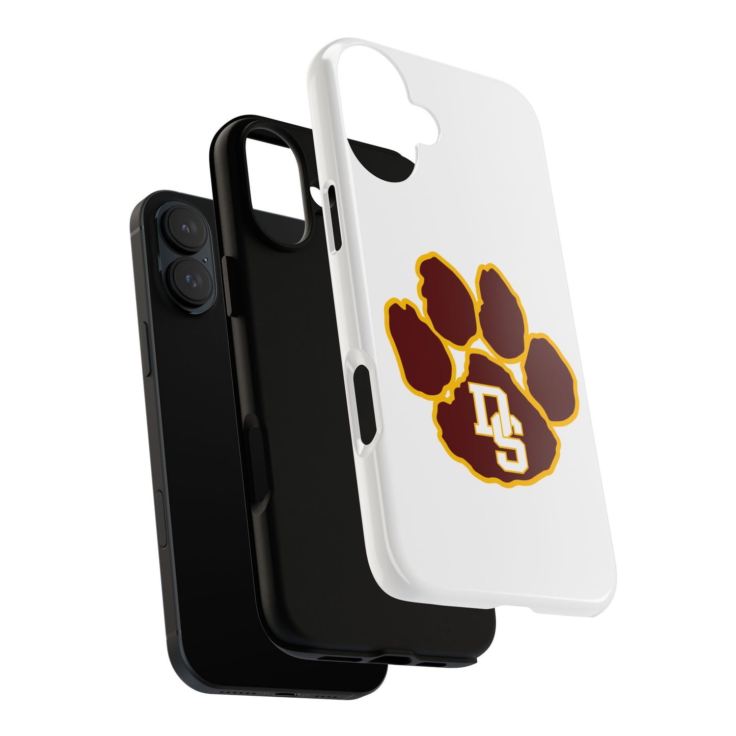 Phone Case — Maroon & Gold Paw Print with DS Monogram