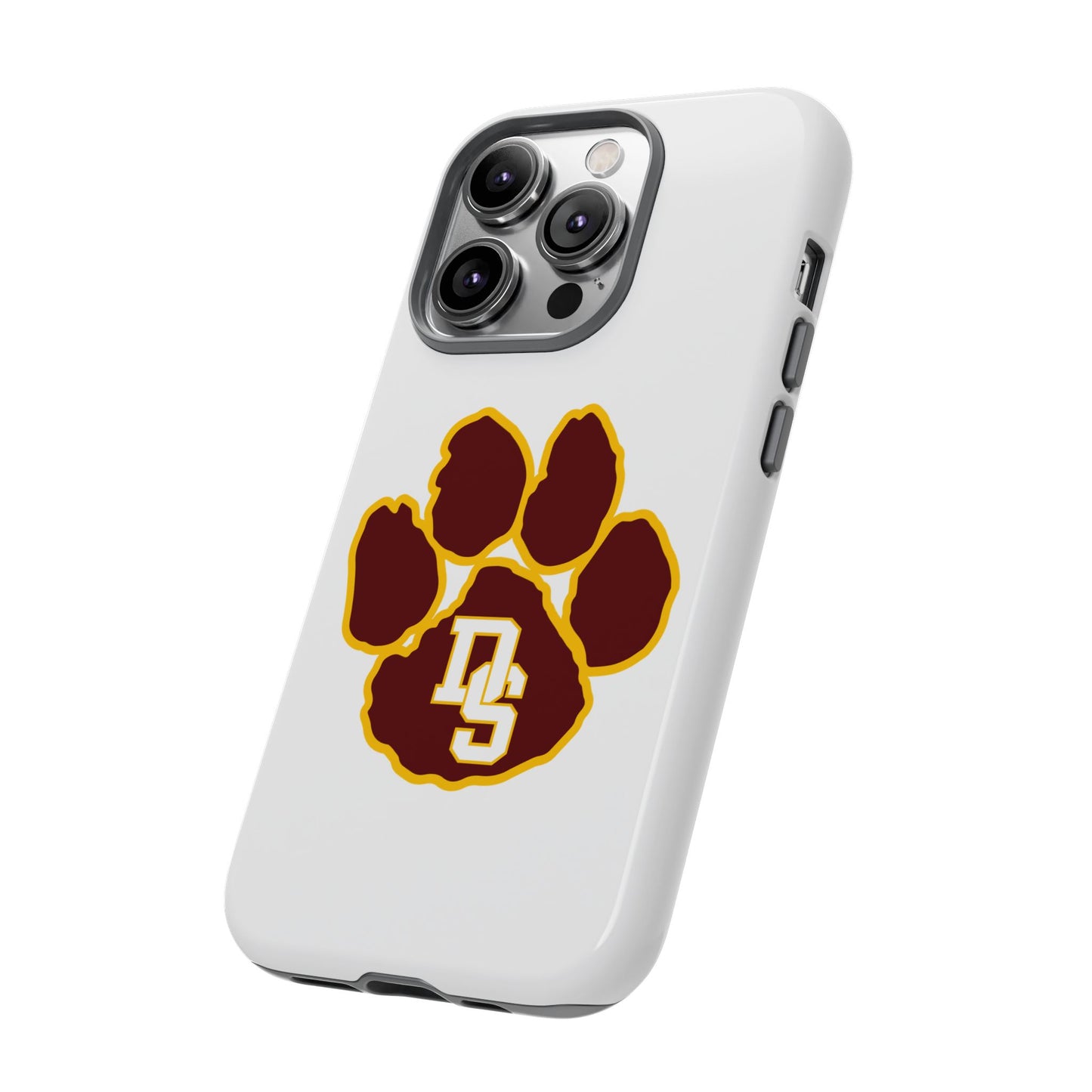 Phone Case — Maroon & Gold Paw Print with DS Monogram