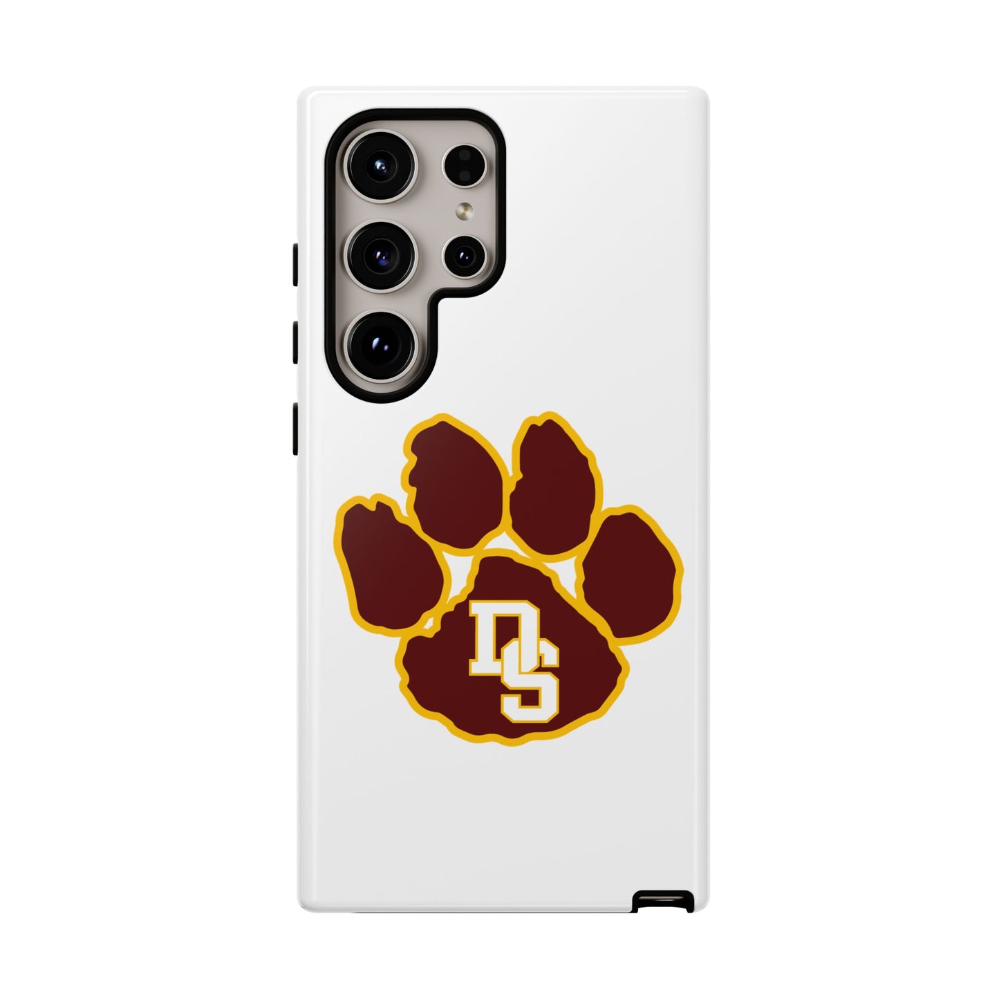 Phone Case — Maroon & Gold Paw Print with DS Monogram