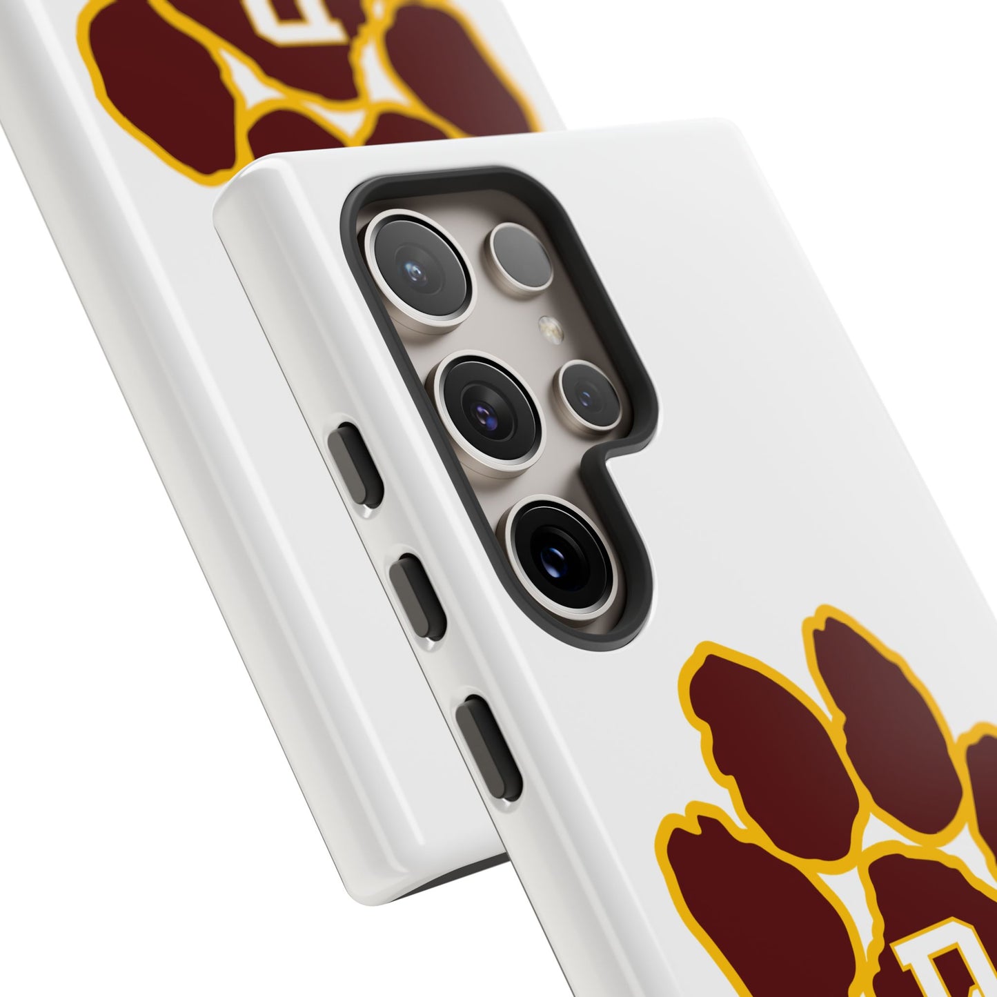 Phone Case — Maroon & Gold Paw Print with DS Monogram