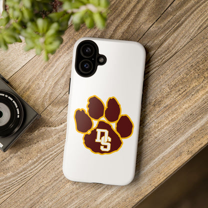 Phone Case — Maroon & Gold Paw Print with DS Monogram
