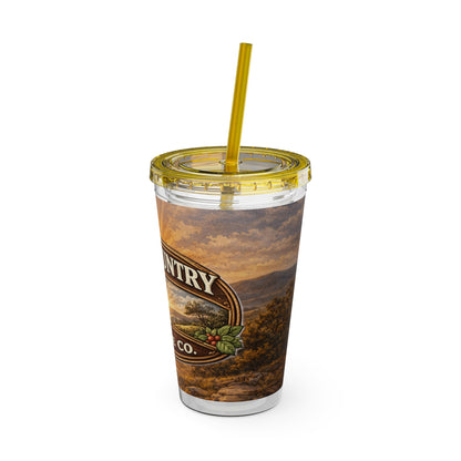 Hill Country Coffee Company 16oz Tumbler with Straw — Iced Coffee Travel Cup