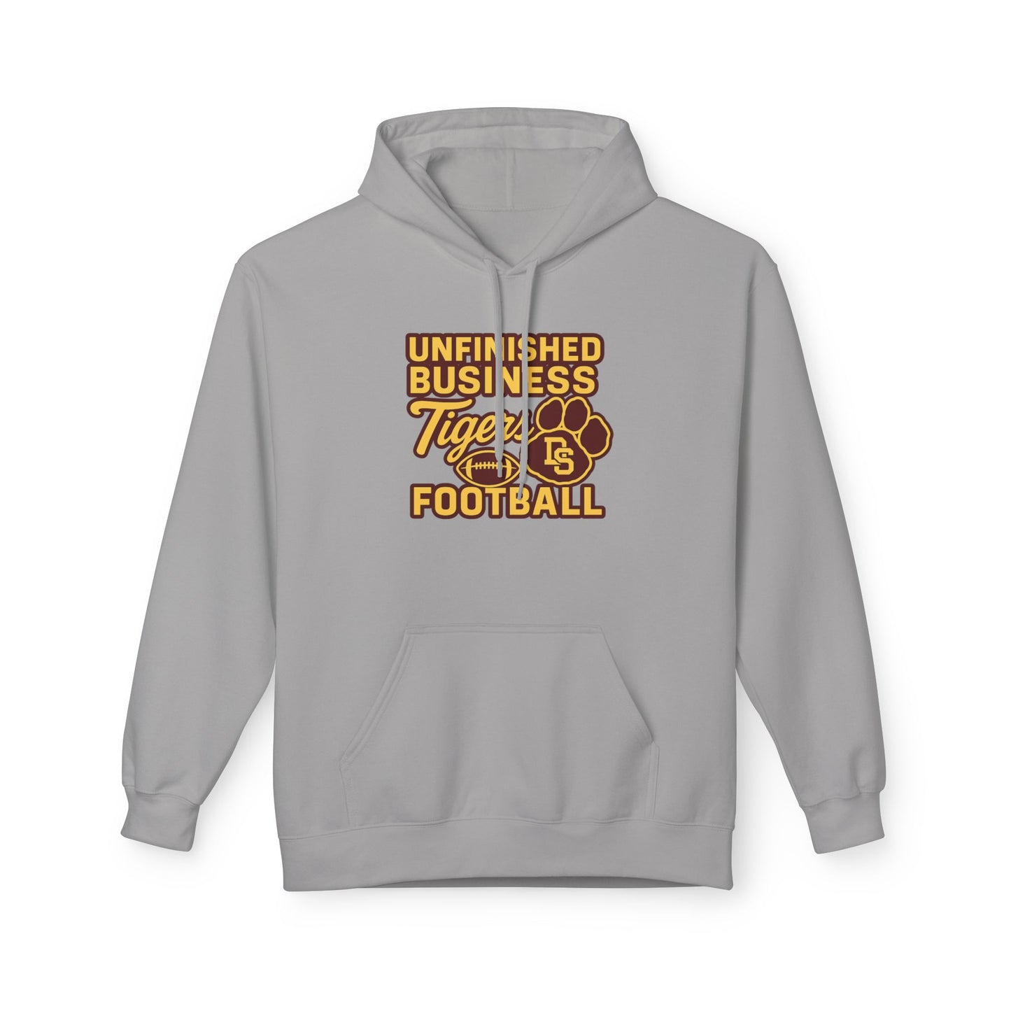 "Unfinished Business TIGER FOOTBALL"  Unisex Midweight Softstyle Fleece Hoodie - 6 color options