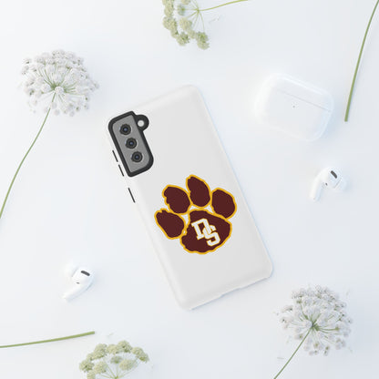 Phone Case — Maroon & Gold Paw Print with DS Monogram