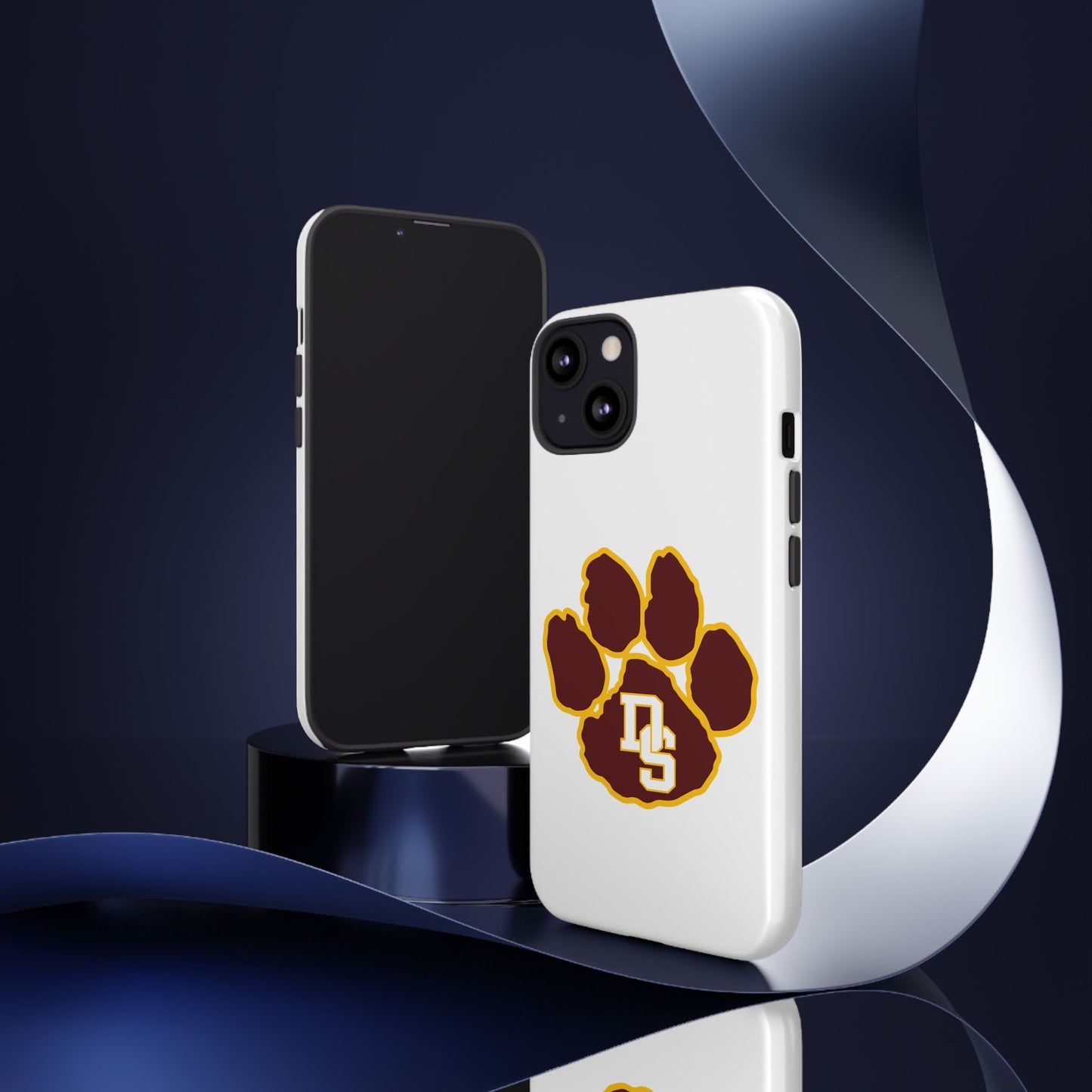 Phone Case — Maroon & Gold Paw Print with DS Monogram