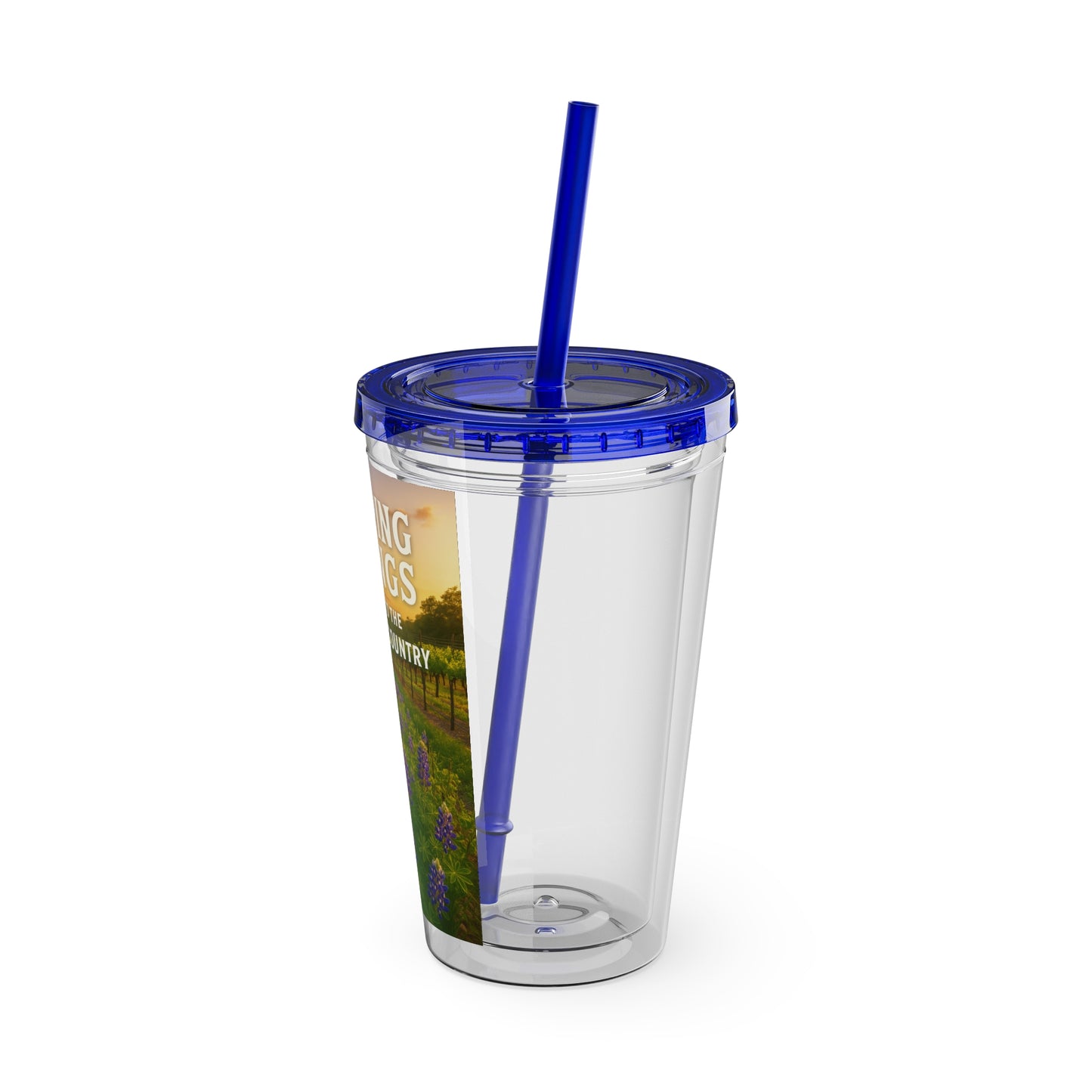 Hill Country Sunsplash Tumbler with Straw, 16oz - Perfect for Walks, Workouts, Gifts & School, Customizable Design for Everyone