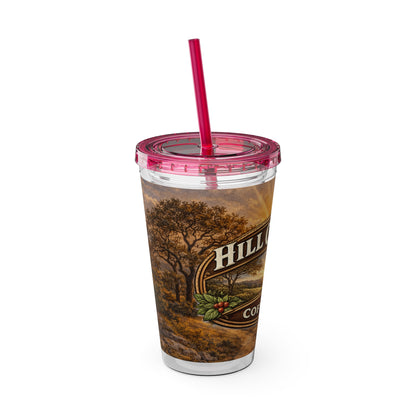 Hill Country Coffee Company 16oz Tumbler with Straw — Iced Coffee Travel Cup