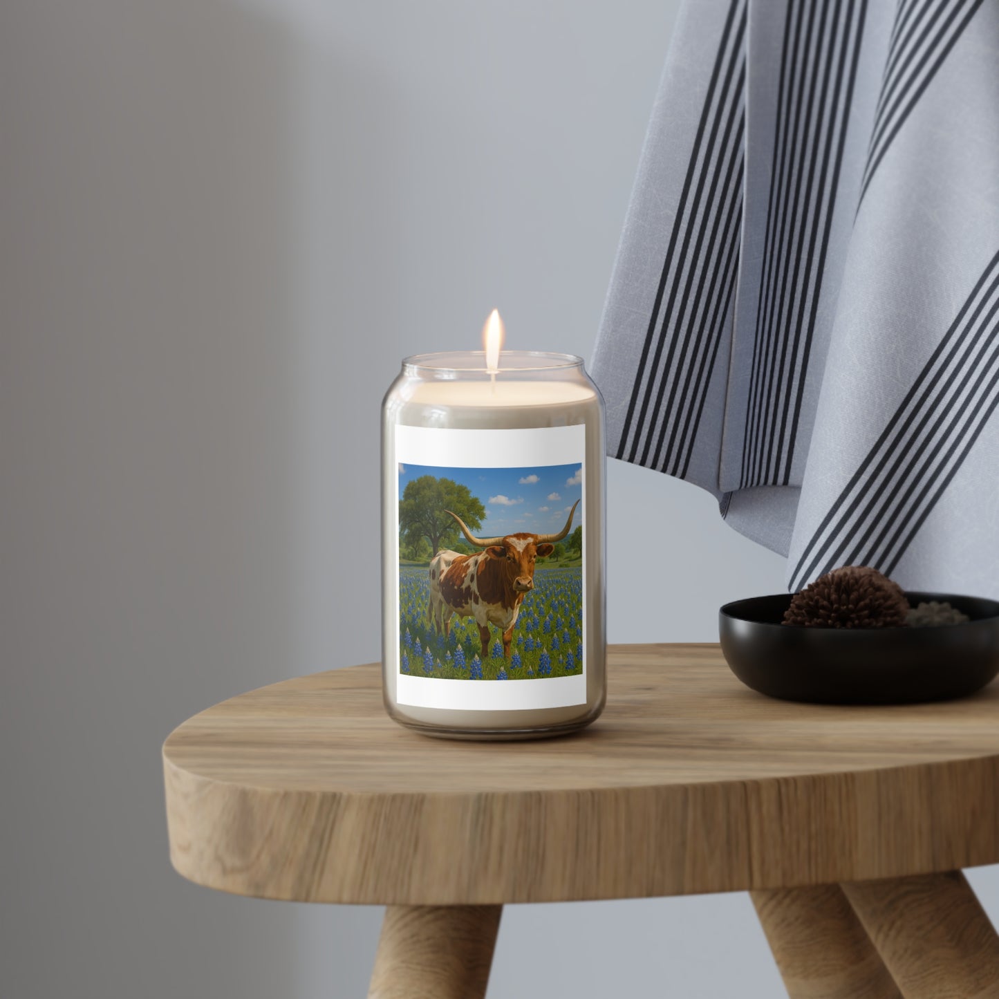 Longhorn Bluebonnet Soy Candle — 13.75oz Scented Jar
