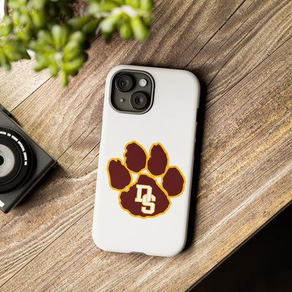 Phone Case — Maroon & Gold Paw Print with DS Monogram