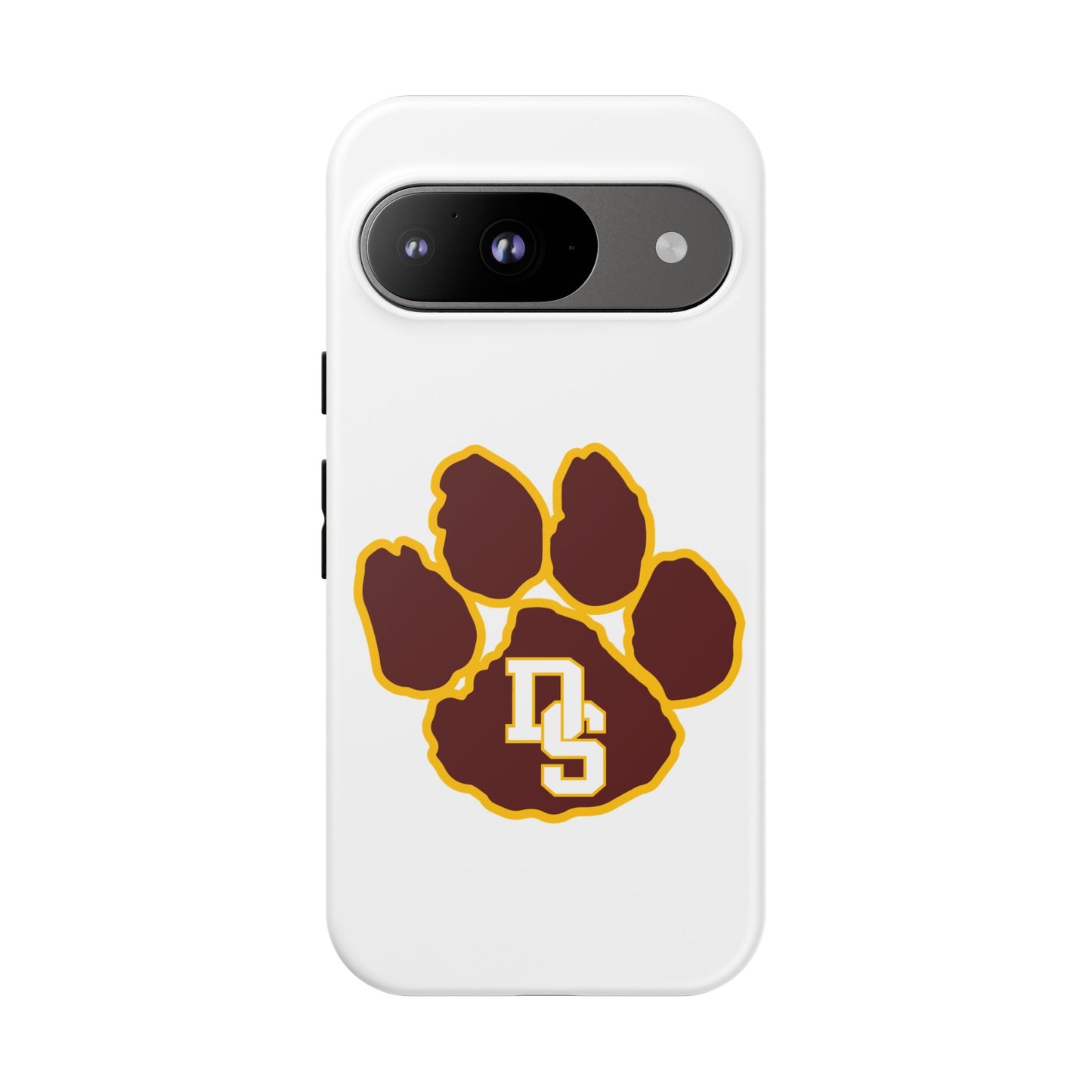 Phone Case — Maroon & Gold Paw Print with DS Monogram