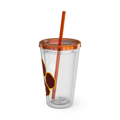 Sunsplash Tumbler with Straw, 16oz - Perfect for Walks, Workouts, Gifts & School, Customizable Design for Everyone
