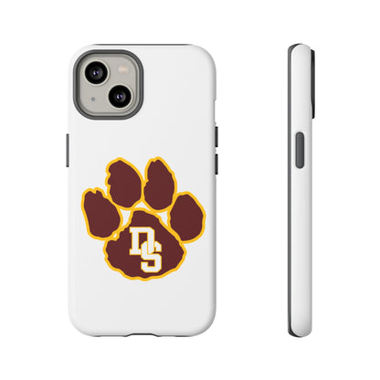 Phone Case — Maroon & Gold Paw Print with DS Monogram