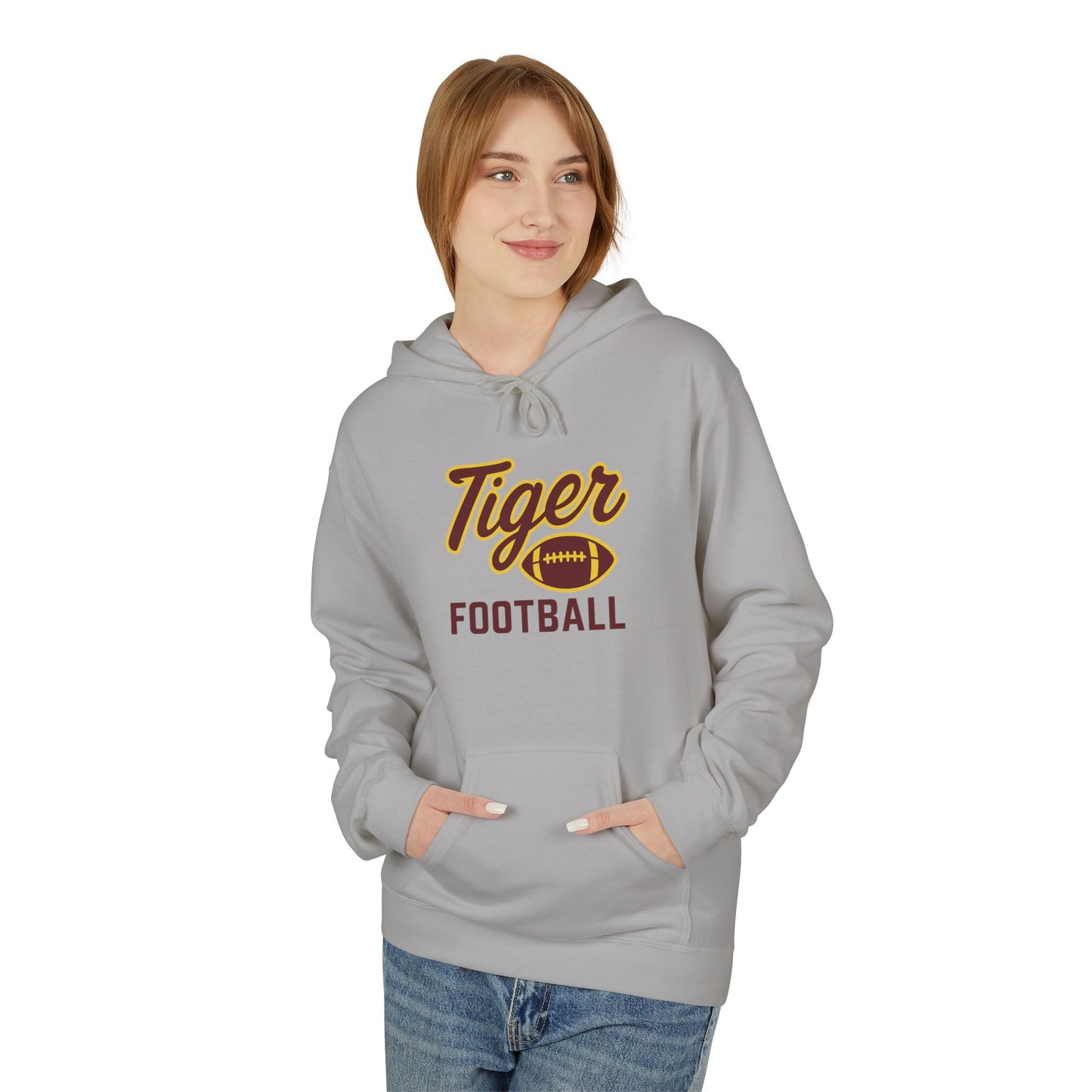 "TIGER FOOTBALL"  Unisex Midweight Softstyle Fleece Hoodie- 6 color options