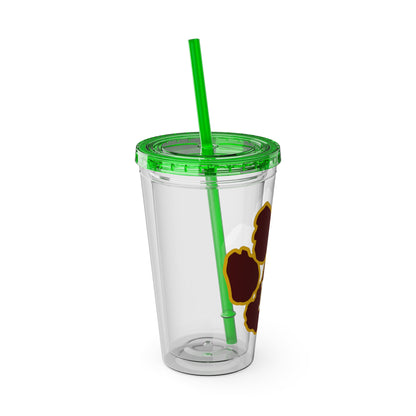 Sunsplash Tumbler with Straw, 16oz - Perfect for Walks, Workouts, Gifts & School, Customizable Design for Everyone