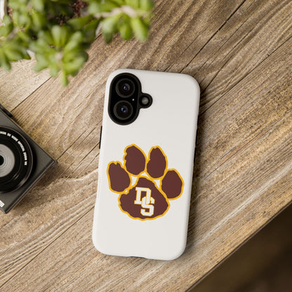 Phone Case — Maroon & Gold Paw Print with DS Monogram