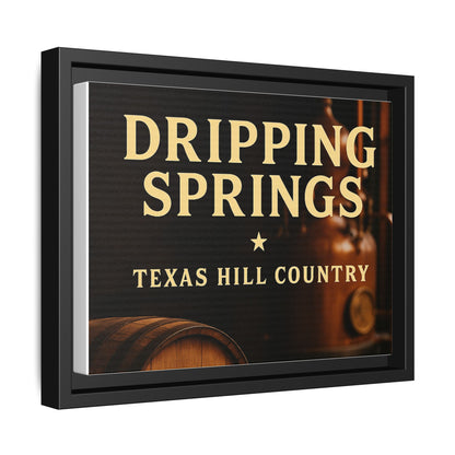 Dripping Springs Texas Hill Country Framed Canvas Wall Art — Sunset Landscape Print