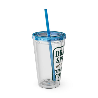 Gateway to Hill Country Sunsplash Tumbler with Straw, 16oz - Perfect for Walks, Workouts, Gifts & School, Customizable Design for Everyone