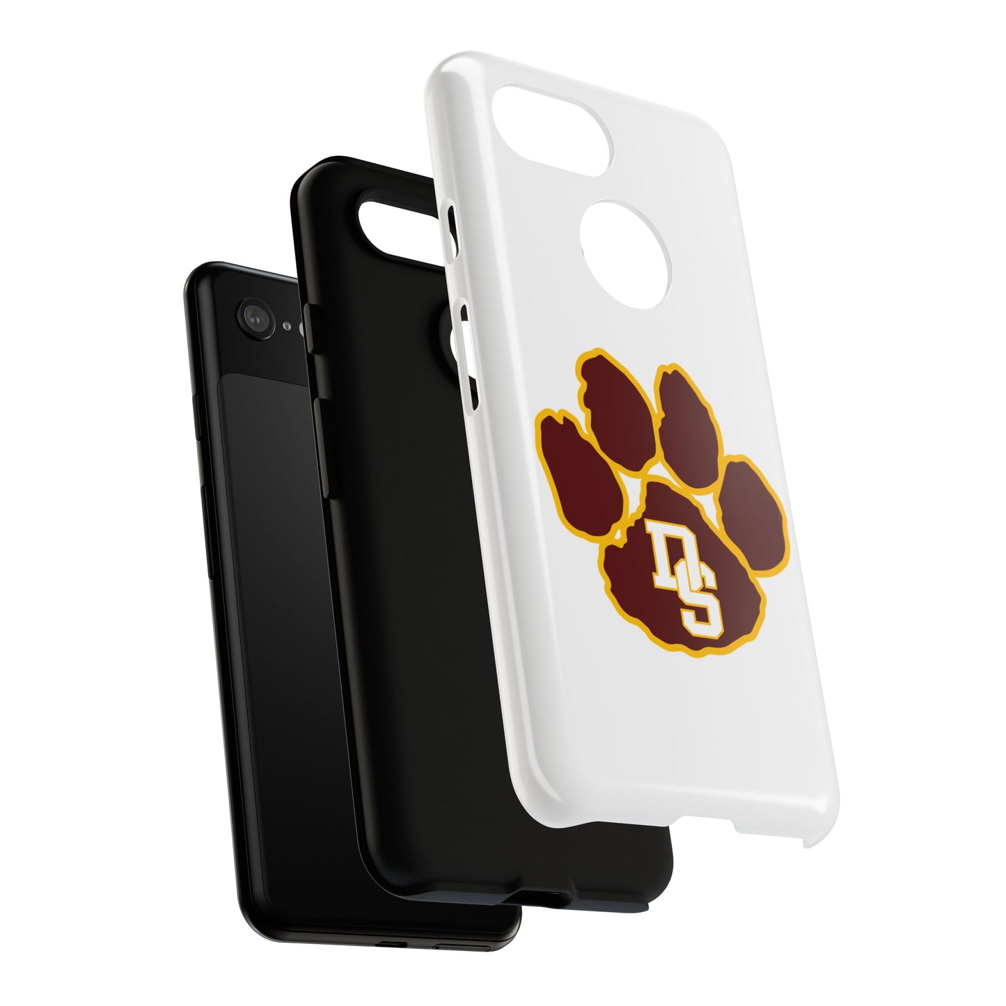 Phone Case — Maroon & Gold Paw Print with DS Monogram
