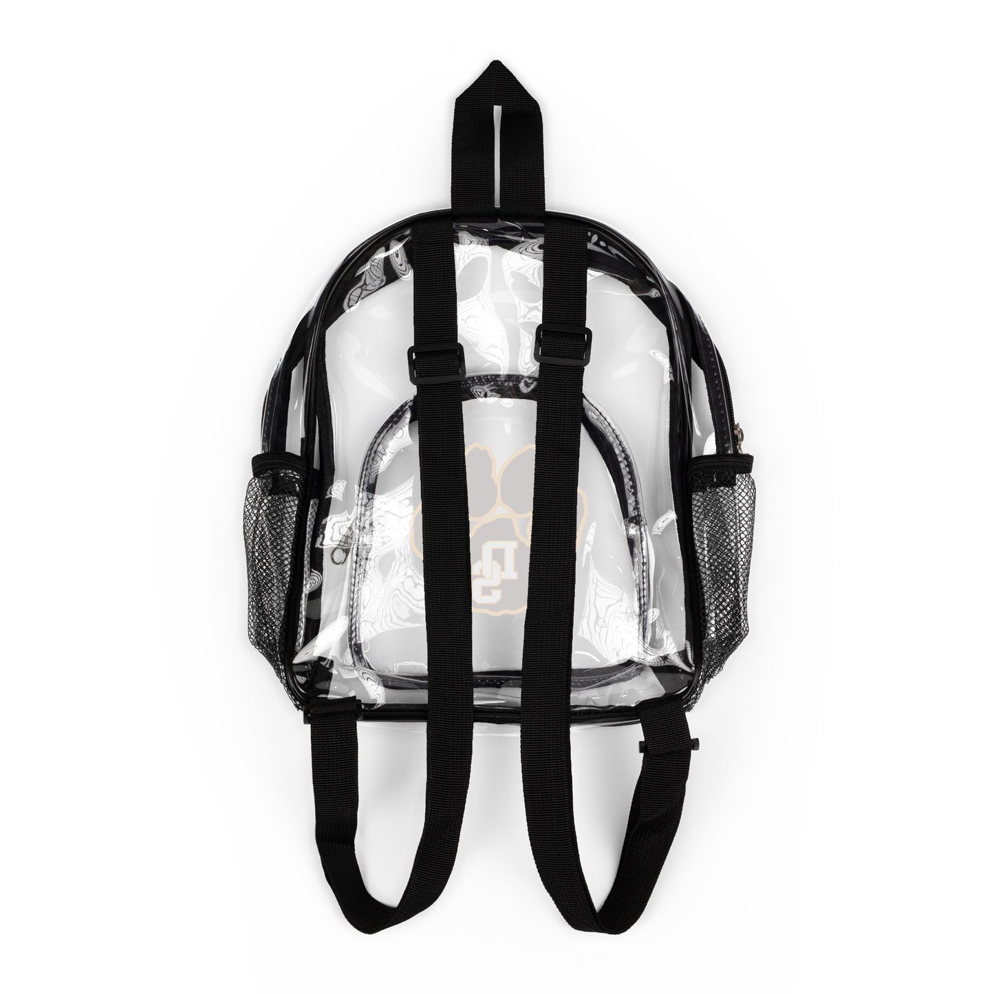 Clear Stadium Backpack with Paw Logo – Transparent School & Game Day Bag