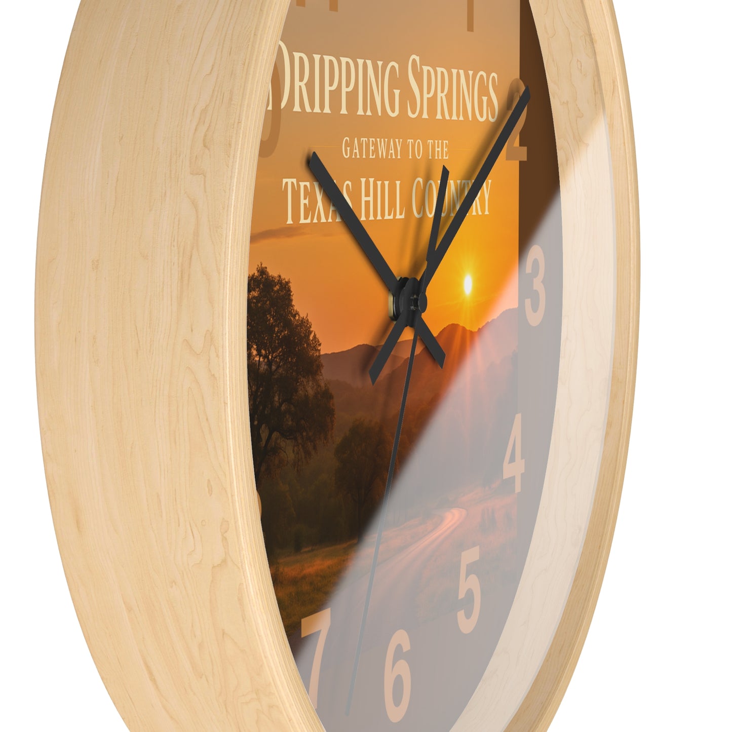 Dripping Springs Sunset Wall Clock — Texas Hill Country Scenic Clock