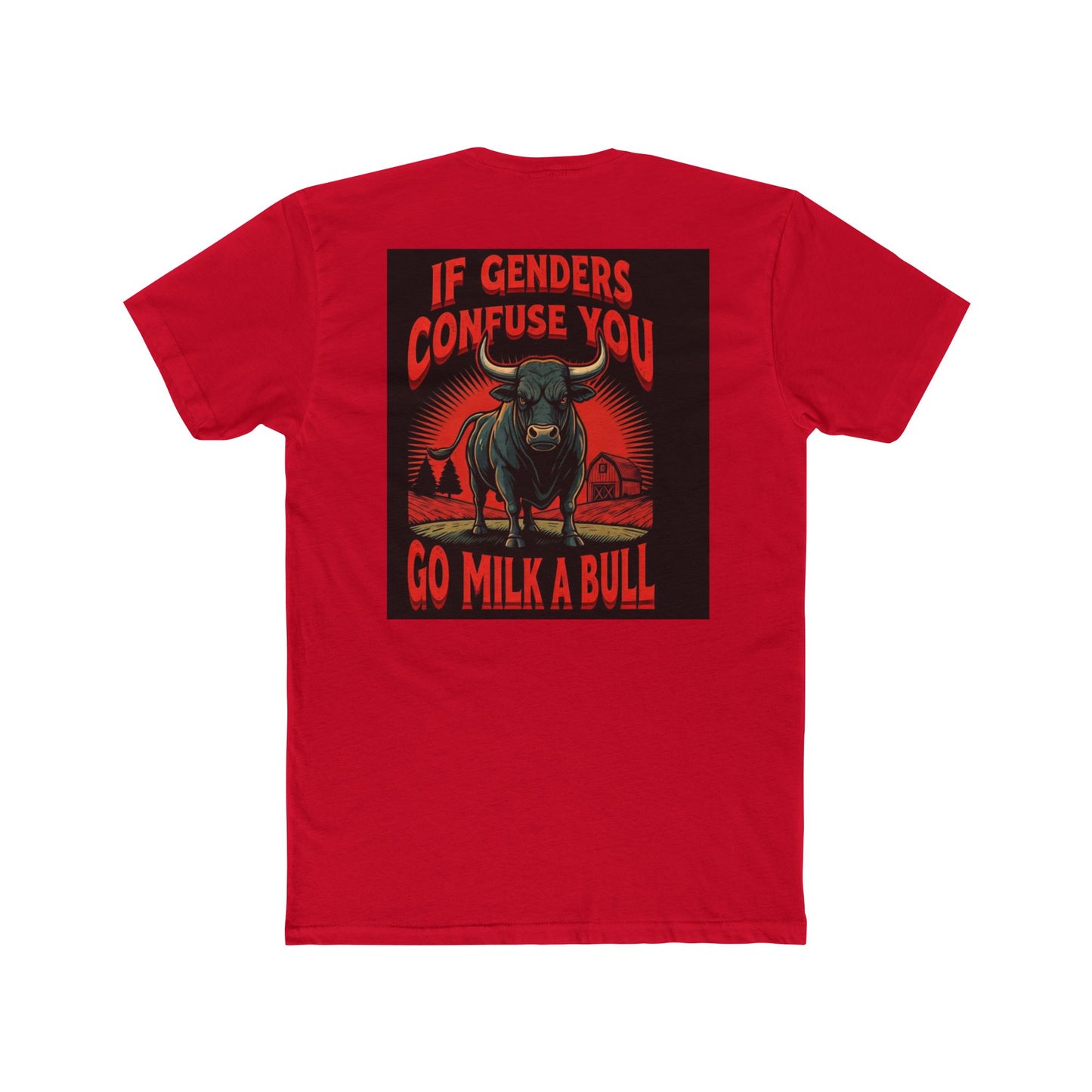 Funny Cow Graphic T-Shirt – ‘Milk a Bull If Still Confused’ Humor Tee for Ranch & Farm Life, Unisex Cotton Shirt