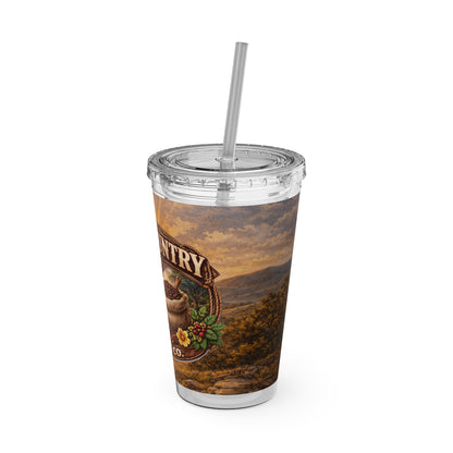 Hill Country Coffee Company 16oz Tumbler with Straw — Iced Coffee Travel Cup