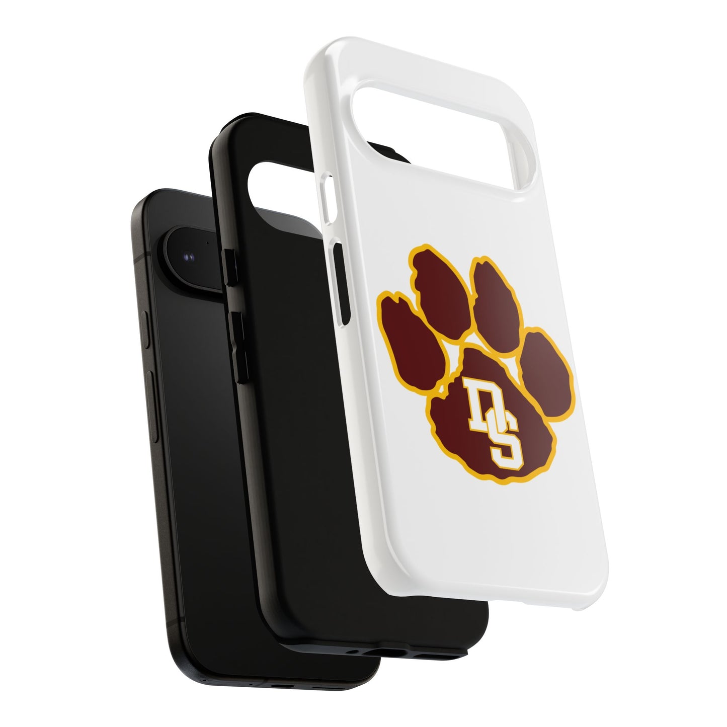 Phone Case — Maroon & Gold Paw Print with DS Monogram