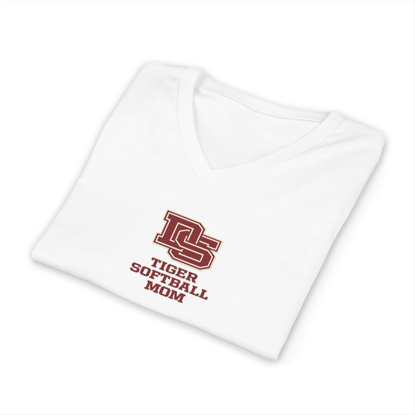 Baseball Mom V-Neck Tee — 'Tigers'