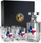 Texas Flag Decanter Whiskey Glass Gift Set - 5 Piece Set