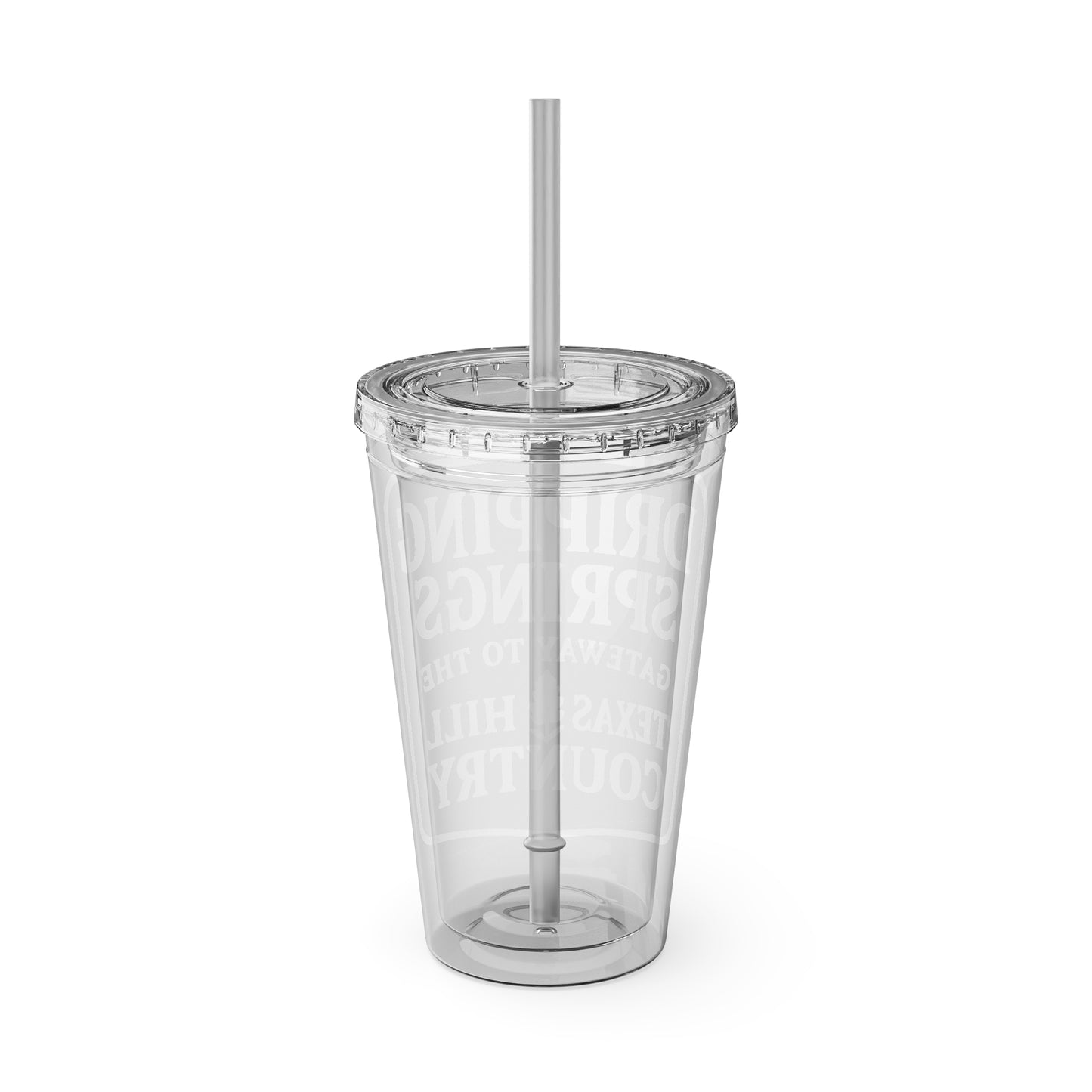 Gateway to Hill Country Sunsplash Tumbler with Straw, 16oz - Perfect for Walks, Workouts, Gifts & School, Customizable Design for Everyone