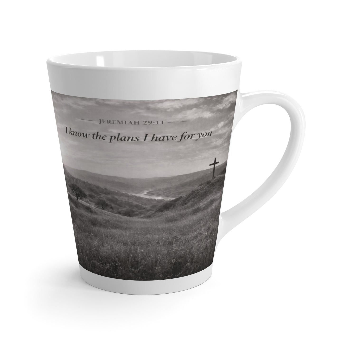 Latte Mug  Jeremiah 29:11  Inspirational Cross