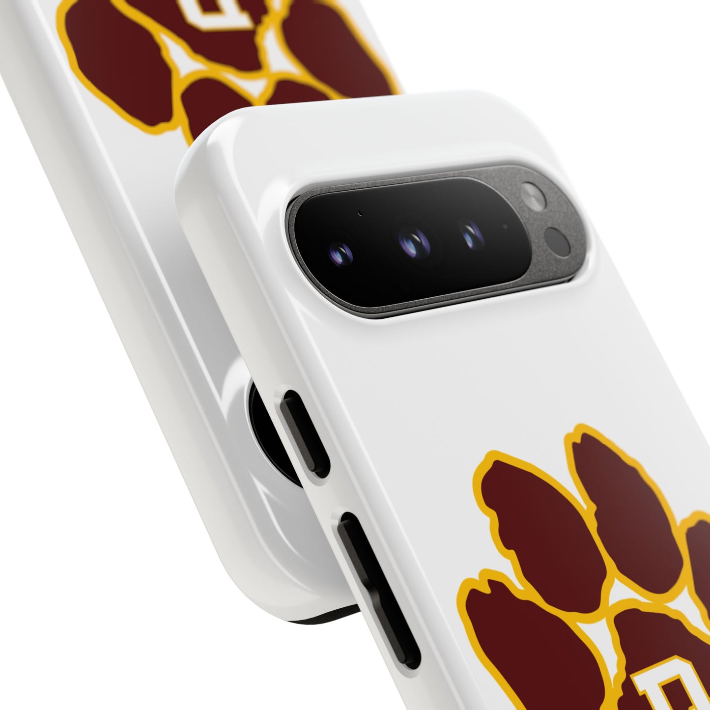 Phone Case — Maroon & Gold Paw Print with DS Monogram