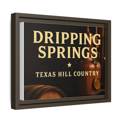 Dripping Springs Texas Hill Country Framed Canvas Wall Art — Sunset Landscape Print