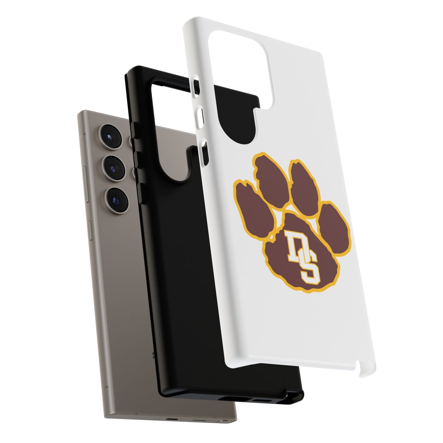Phone Case — Maroon & Gold Paw Print with DS Monogram