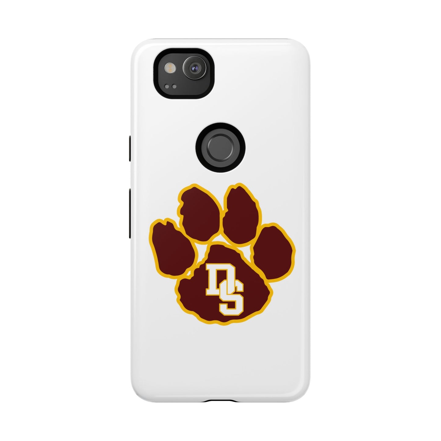 Phone Case — Maroon & Gold Paw Print with DS Monogram