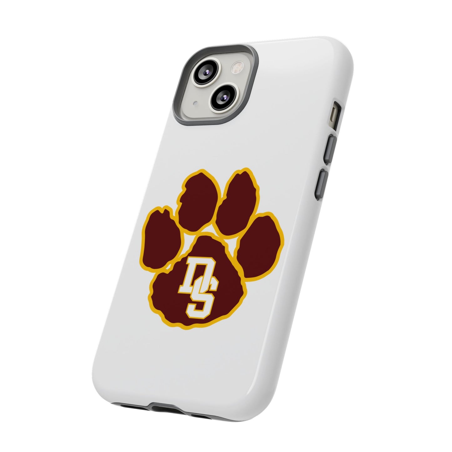 Phone Case — Maroon & Gold Paw Print with DS Monogram