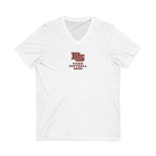 Baseball Mom V-Neck Tee — 'Tigers'