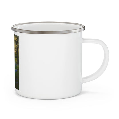 Hill Country Rivers Enamel Camping Mug — Texas Hill Country Scenic Campfire Cup