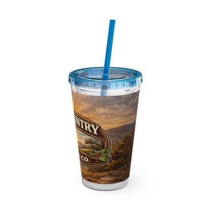 Hill Country Coffee Company 16oz Tumbler with Straw — Iced Coffee Travel Cup