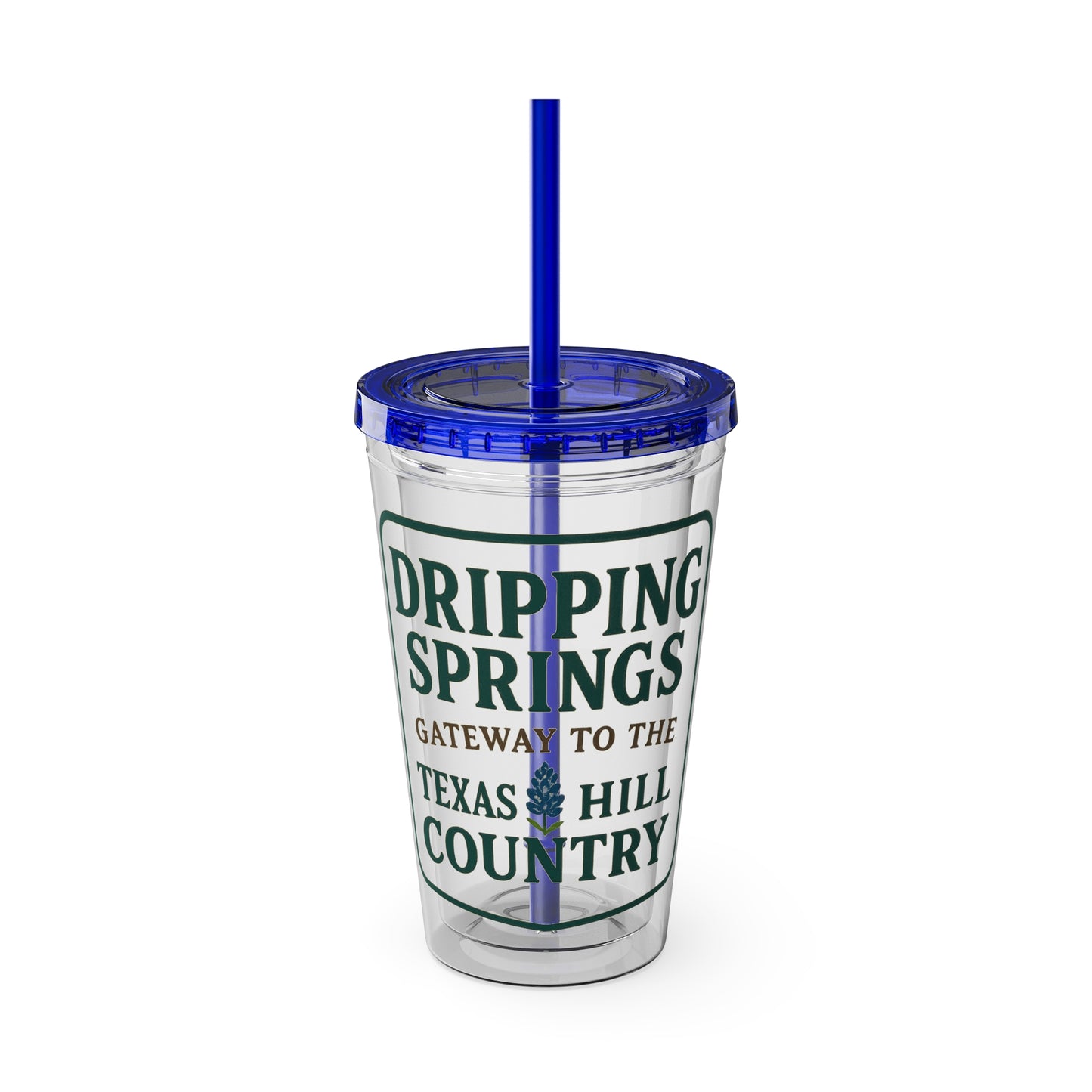 Gateway to Hill Country Sunsplash Tumbler with Straw, 16oz - Perfect for Walks, Workouts, Gifts & School, Customizable Design for Everyone