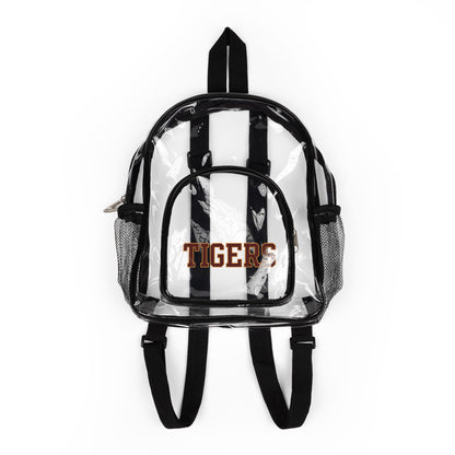 Clear Stadium Backpack - Transparent Game Day Bag with 'TIGERS' Logo